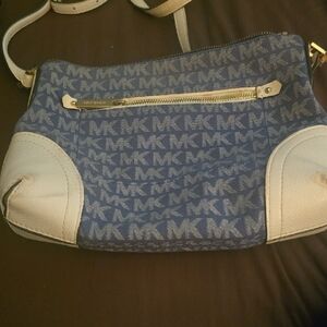 Michael Kors Blue and Cream Crossbody Bag